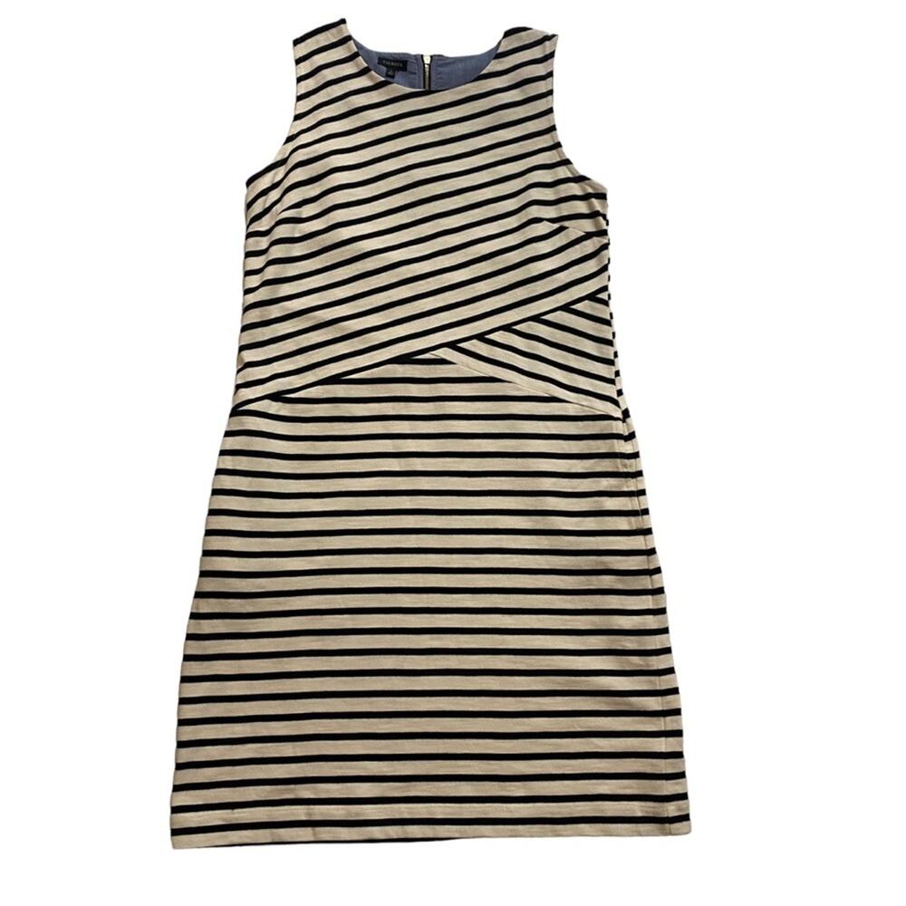 Talbots Size Small Black and White Sleeveless 100% Cotton Midi Summer dress